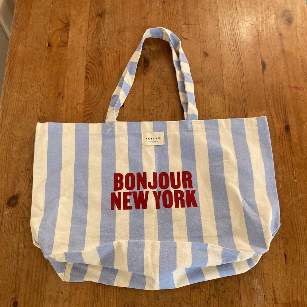 NWOT Sezane Bonjour New York Tote